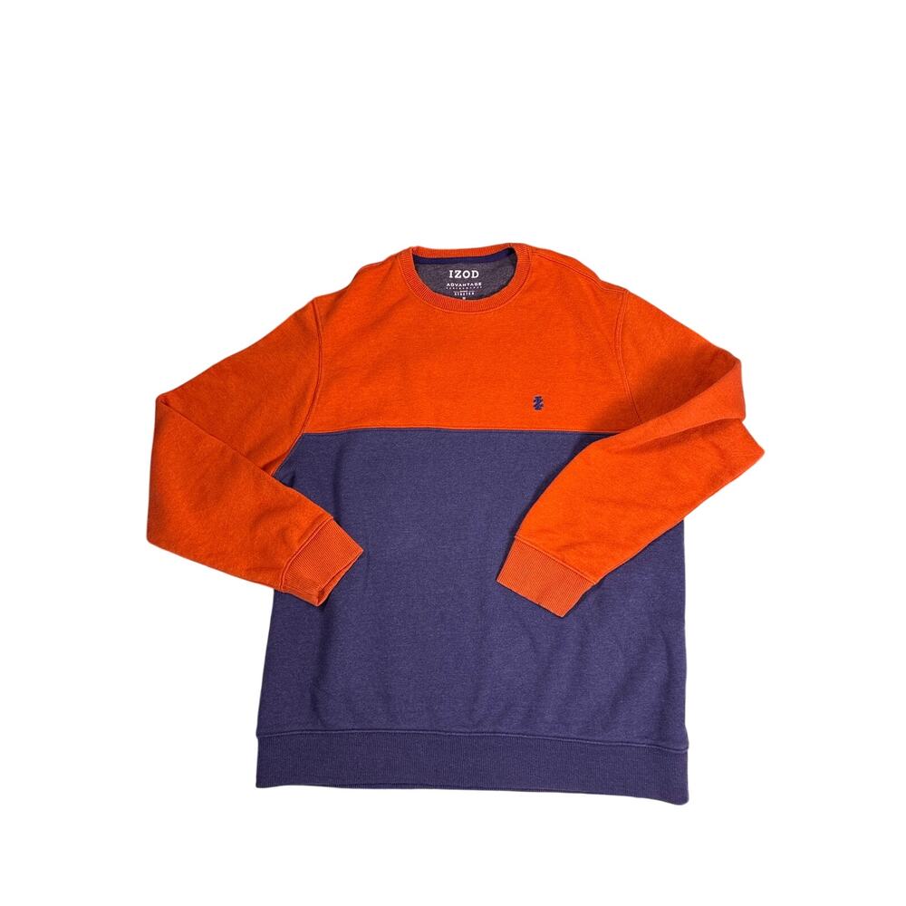 Vintage Y2K IZOD Colorblock Crewneck Sweatshirt Mens Medium Orange Gray